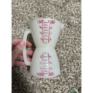 Vintage Tupperware Wet/ Dry Double Measuring Cup 8 oz. 1 Cup Two-Sided Hourglass